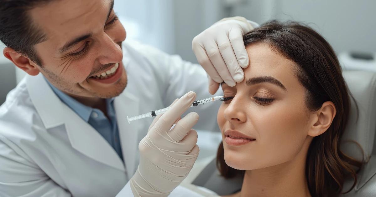 Aesthetic Provider Administering Botox To Soften Frown Lines by Leigh Ashton Aesthetics in Hickory, NC